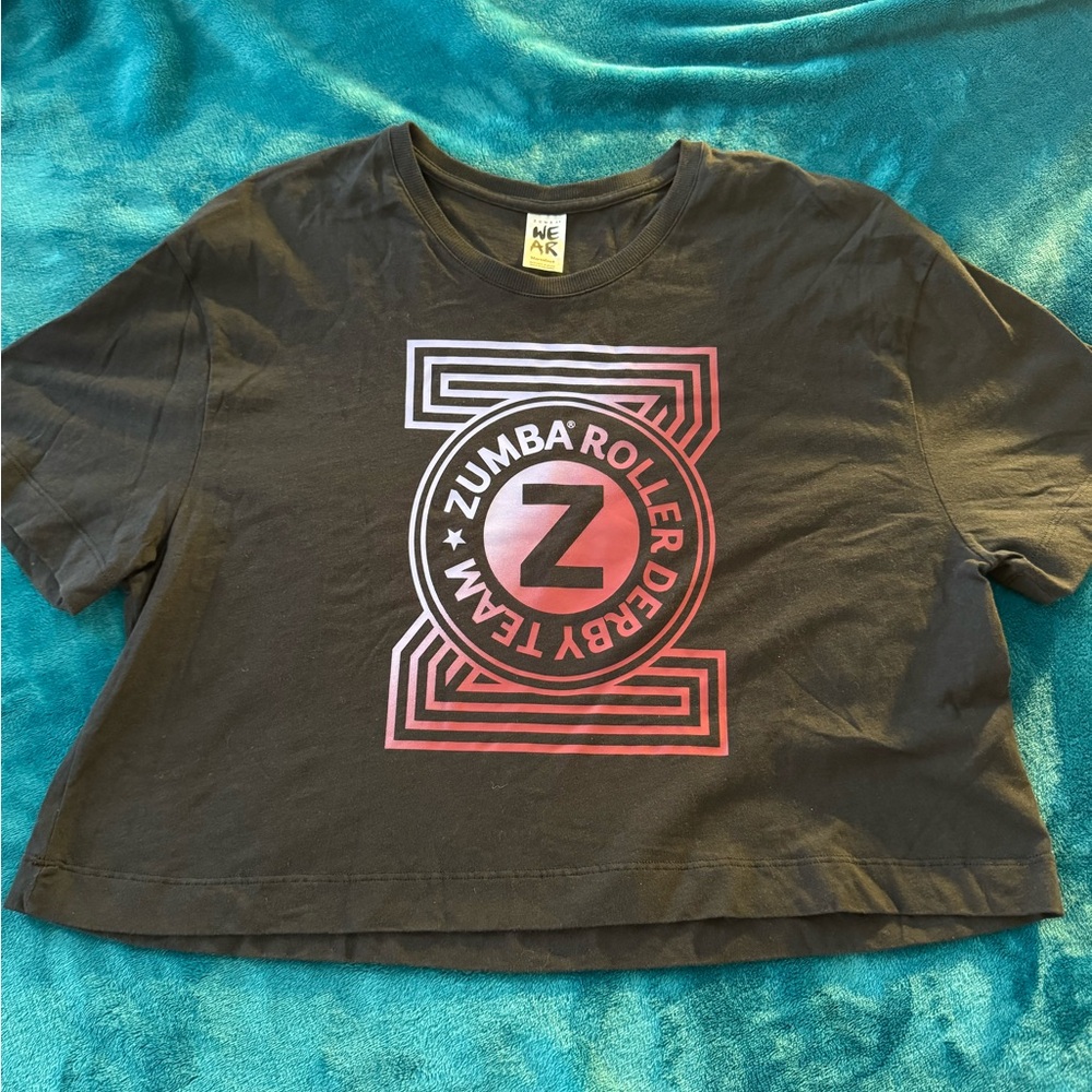 Zumba Fitness Roller Derby Crop Top - Black and Red
